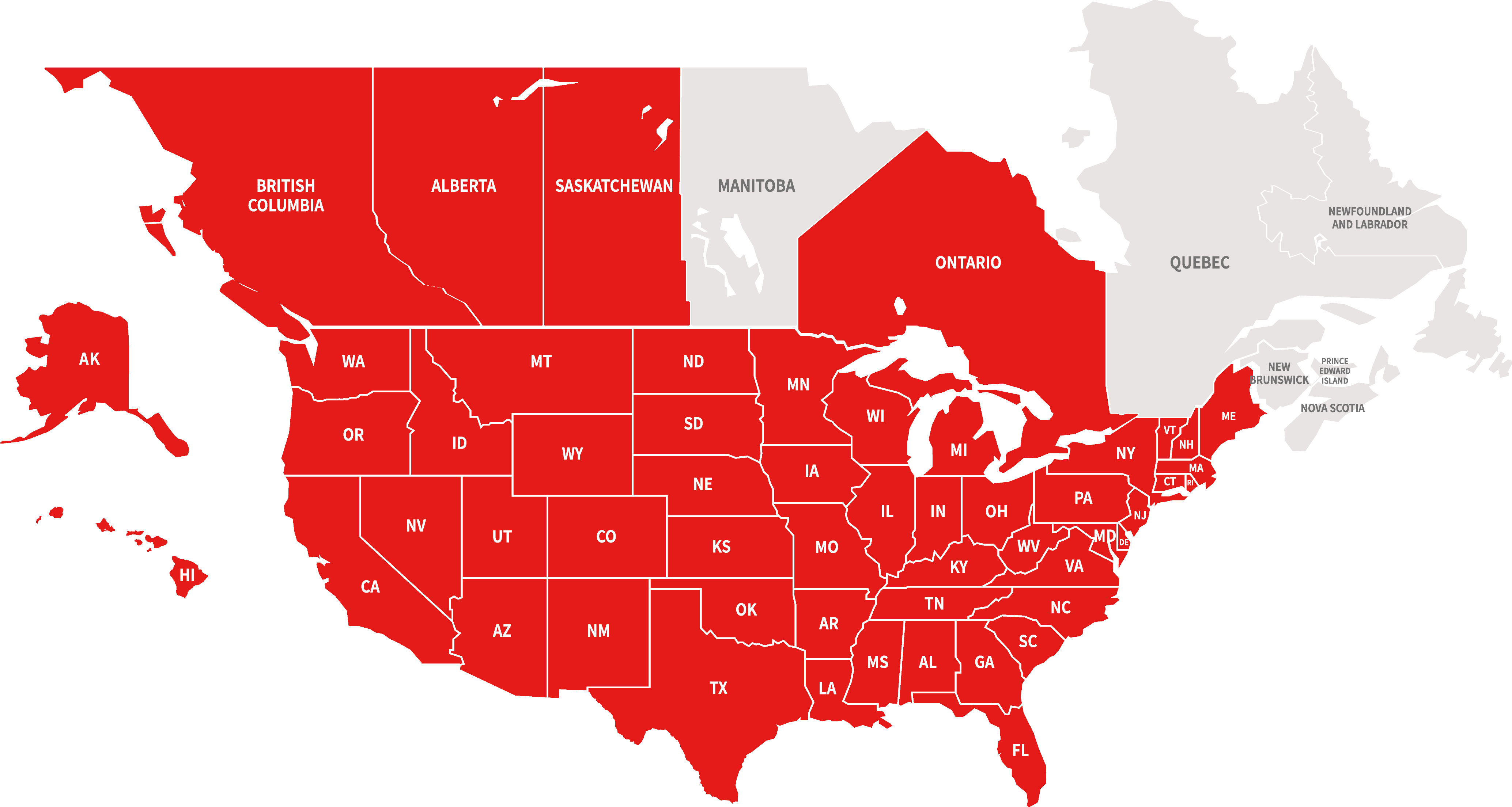 United States map showing LPT Realty coverage